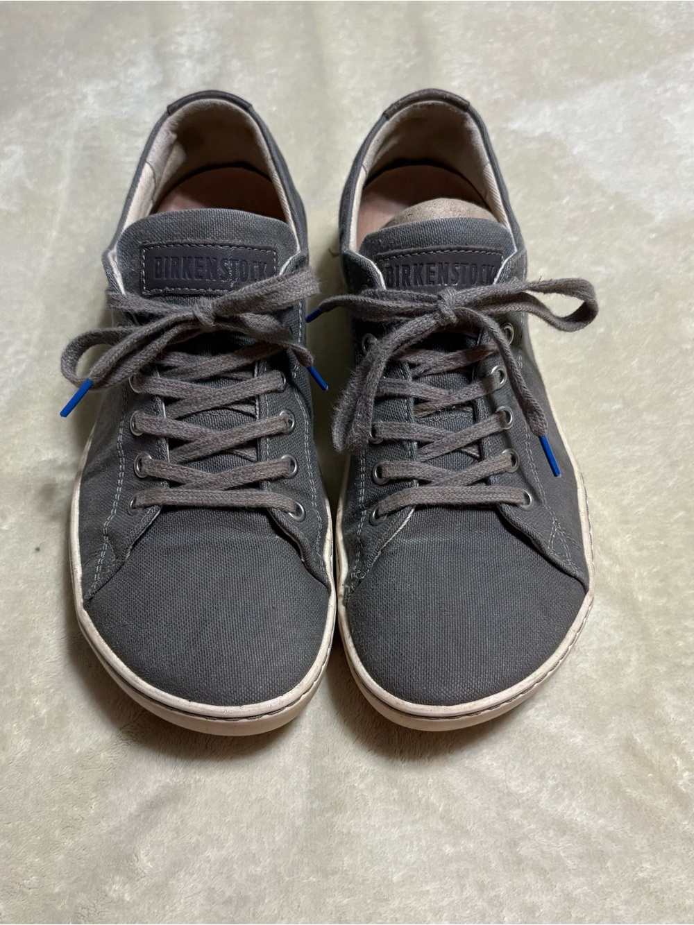 Birkenstock Gray Canvas Lace-Up Sneakers